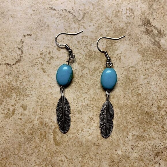 Handmade turquoise earrings - Picture 1 of 1